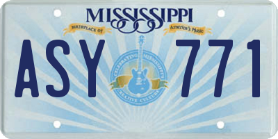 MS license plate ASY771