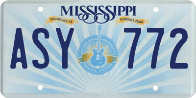MS license plate ASY772