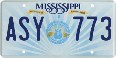 MS license plate ASY773
