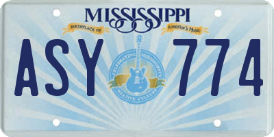 MS license plate ASY774