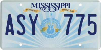 MS license plate ASY775