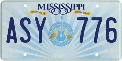 MS license plate ASY776