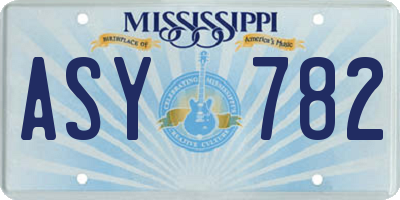 MS license plate ASY782