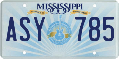 MS license plate ASY785