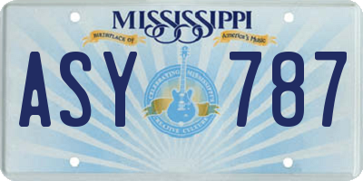 MS license plate ASY787