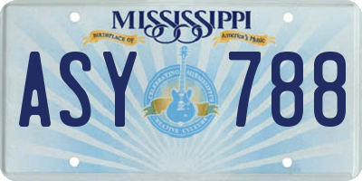 MS license plate ASY788