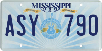 MS license plate ASY790