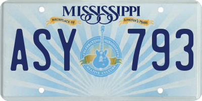 MS license plate ASY793