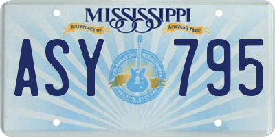 MS license plate ASY795