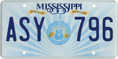 MS license plate ASY796