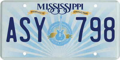 MS license plate ASY798