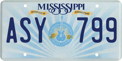 MS license plate ASY799
