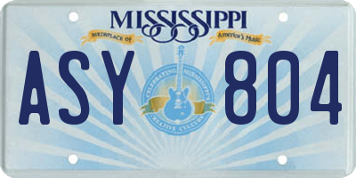 MS license plate ASY804