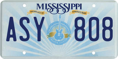 MS license plate ASY808