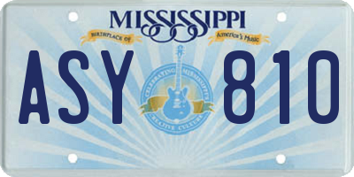 MS license plate ASY810