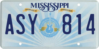 MS license plate ASY814