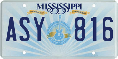 MS license plate ASY816