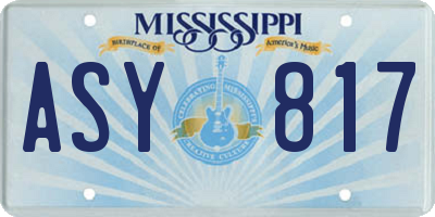 MS license plate ASY817