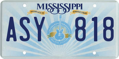 MS license plate ASY818