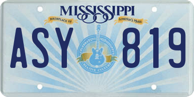 MS license plate ASY819