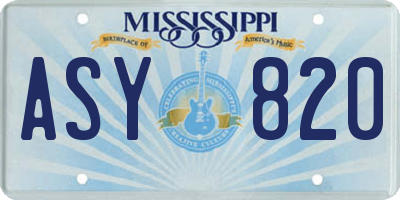 MS license plate ASY820