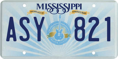 MS license plate ASY821