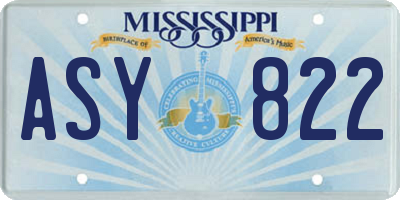 MS license plate ASY822