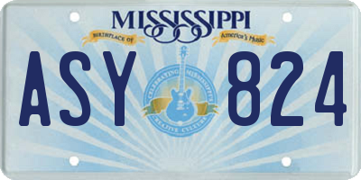 MS license plate ASY824