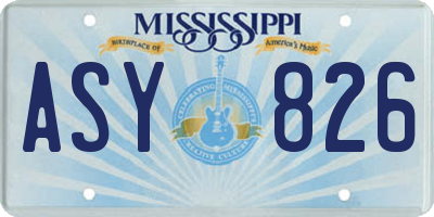 MS license plate ASY826