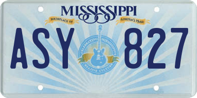 MS license plate ASY827