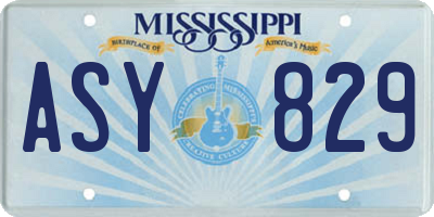 MS license plate ASY829