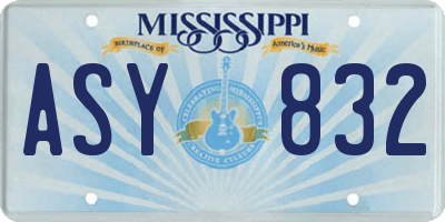 MS license plate ASY832