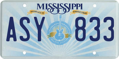 MS license plate ASY833