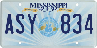 MS license plate ASY834