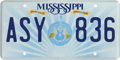 MS license plate ASY836
