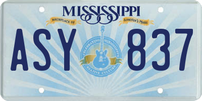 MS license plate ASY837