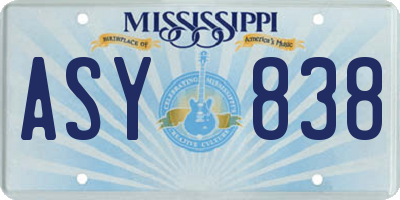 MS license plate ASY838