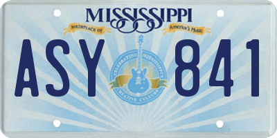 MS license plate ASY841