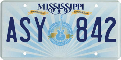 MS license plate ASY842