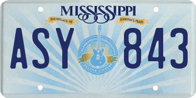 MS license plate ASY843