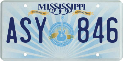MS license plate ASY846