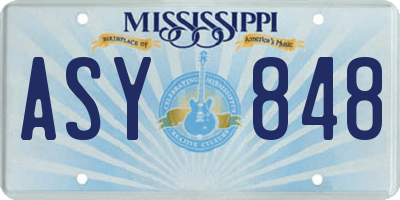 MS license plate ASY848