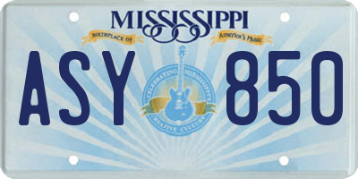 MS license plate ASY850