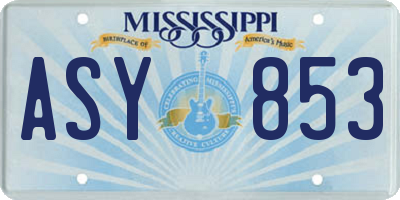 MS license plate ASY853