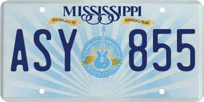 MS license plate ASY855