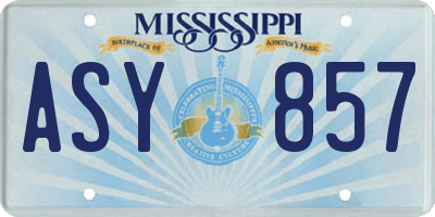 MS license plate ASY857