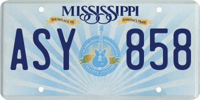MS license plate ASY858