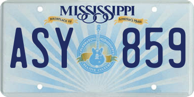 MS license plate ASY859