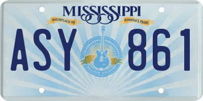 MS license plate ASY861