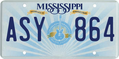MS license plate ASY864